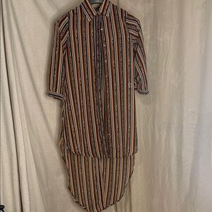 New Glory Striped Long Shirt Dress